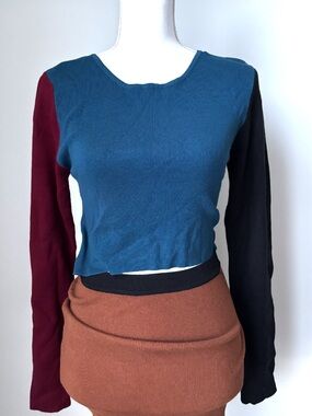 Colorblock Long Sleeve Knit Dress